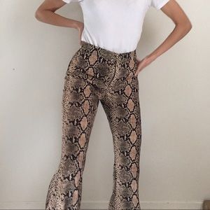 Snake print Zara flare pants
